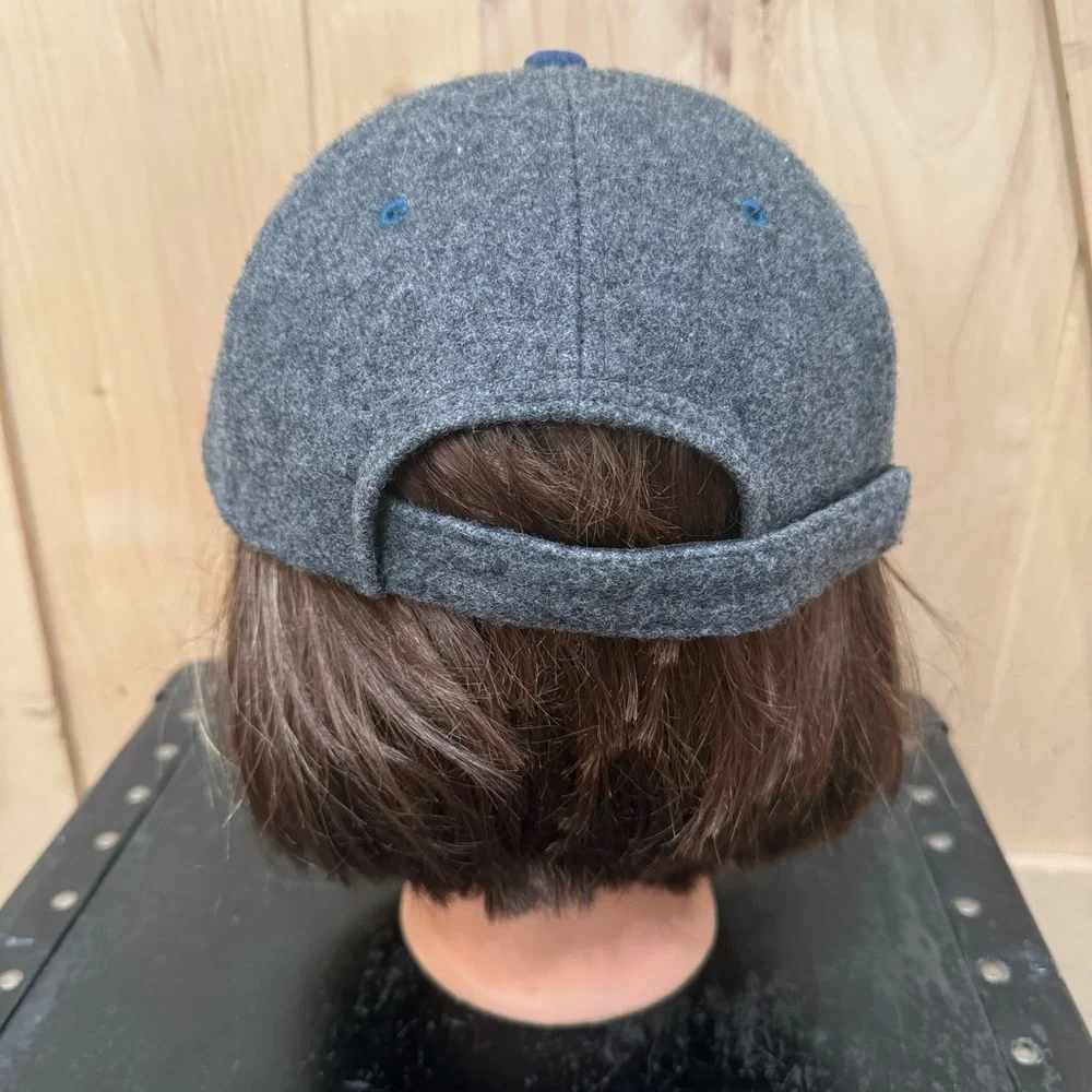 Vintage 80s Steamboat Ski Resort Wool Hat Trucker Adjustable Cap Gray Blue